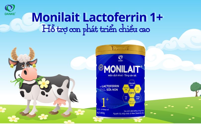 Sữa tăng chiều cao cho trẻ 1 tuổi Moniliat Lactoferrin 1+ 