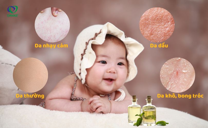 Sử dụng loại dầu phù hợp với từng loại da của bé 