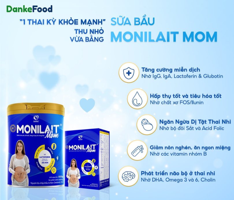 Sữa bầu Monilait for Mom tốt cho thai kỳ