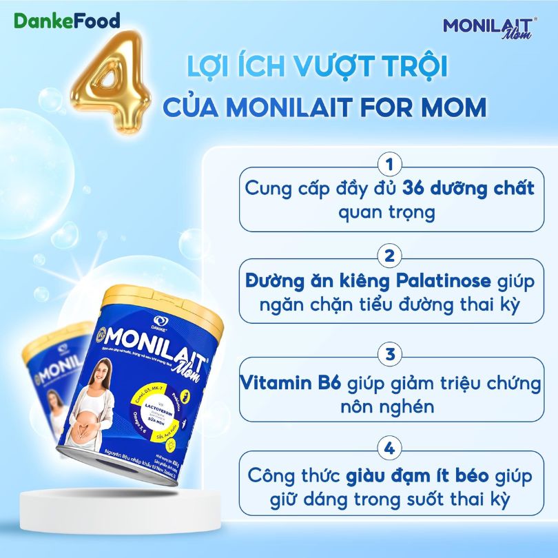 Monilait Mom - Dòng sữa bầu Việt Nam được ưa chuộng nhất trên thị trường hiện nay
